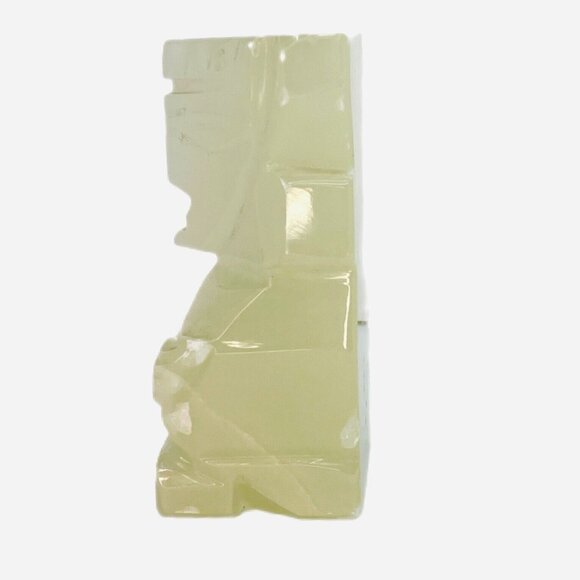 Vintage Hand Carved Onyx TIKI Aztec Mayan God Handmade Lucid Stone Bookend - Picture 6 of 15